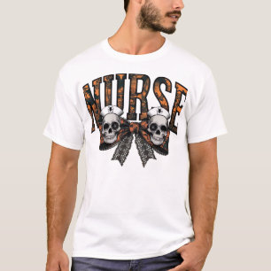Halloween Sjuksköterska Läskig Coquette Bow Klassi T Shirt