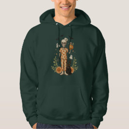 Halloween Sjuksköterska Skelett Pumpa Svart Katt S Hoodie