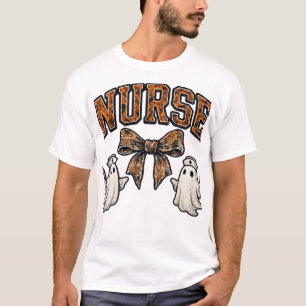 Halloween Sjuksköterska Skrämmande Kokett Båge Kla T Shirt