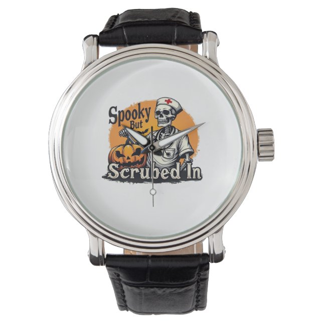 Halloween-sjuksköterskedesign Oversized T-Shirt Armbandsur (Framsida)