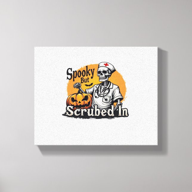 Halloween-sjuksköterskedesign Oversized T-Shirt Canvastryck (Framsida)