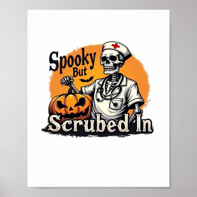 Halloween-sjuksköterskedesign Oversized T-Shirt Poster (Framsidan)