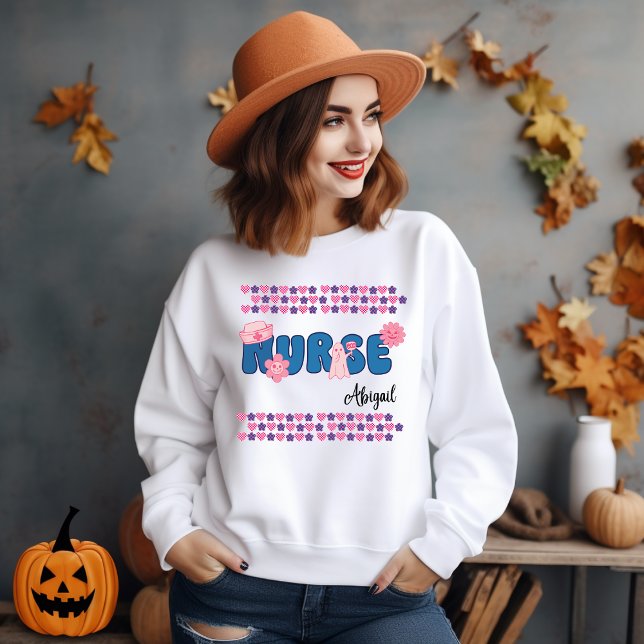 Halloween-sjukskötersketröja med Namn T Shirt (Skapare uppladdad)