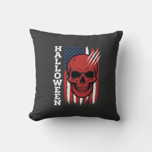 Halloween Skalle Flagga Vektor Design_1 Kudde