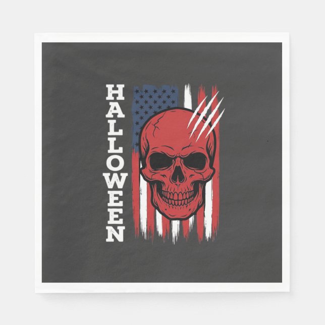 Halloween Skalle Flagga Vektor Design_1 Pappersservett (Framsidan)