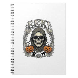 Halloween Skalle Grafisk Vintage Gravyr Tröja Ar Anteckningsbok