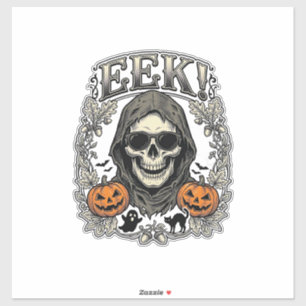 Halloween Skalle Grafisk Vintage Gravyr Tröja Ar Klistermärken