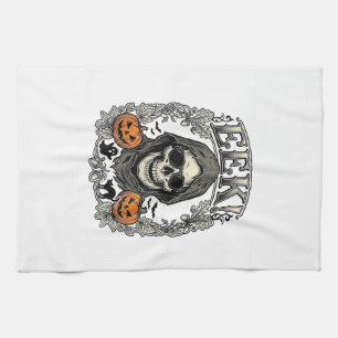 Halloween Skalle Grafisk Vintage Gravyr Tröja Ar Kökshandduk