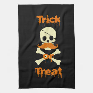 halloween skalle kökshandduk