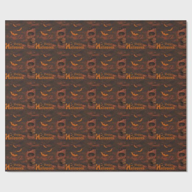 Halloween skalle presentpapper (Platt)
