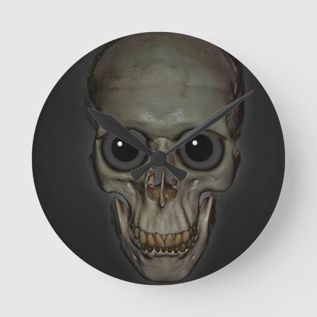 Halloween skalle rund klocka (Framsida)