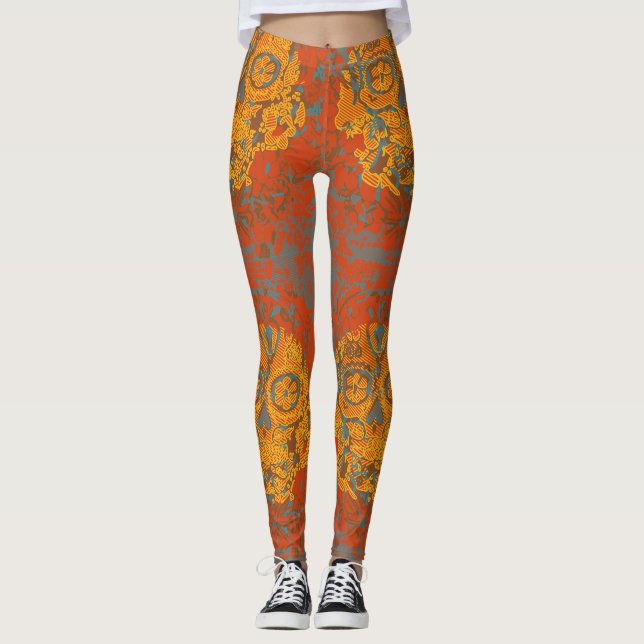 Halloween Skalle Strumpbyxor Leggings (Framsida)