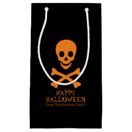 Halloween skalle svart orange anpassad godis