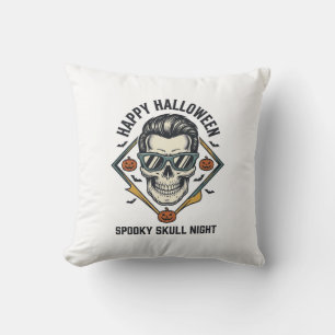Halloween Skalle Tröja Vintage Gravyr Grafisk_1 Kudde