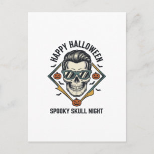 Halloween Skalle Tröja Vintage Gravyr Grafisk_1 Vykort
