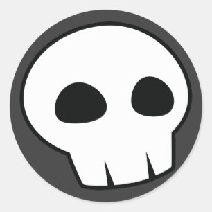 Halloween skalleklistermärke runt klistermärke