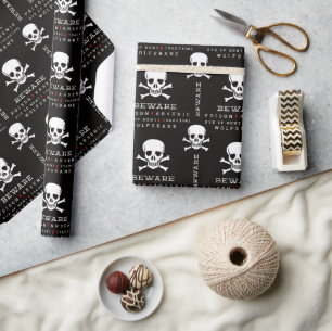 Halloween skallemönster som slår in papper presentpapper