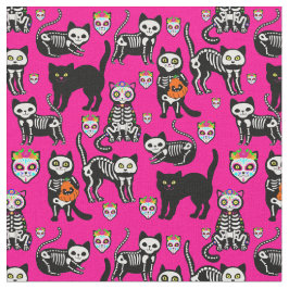 halloween-skallskelett rosa tyg