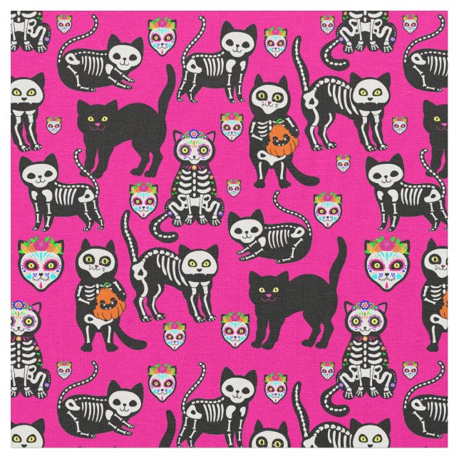 halloween-skallskelett rosa tyg (Närbild)