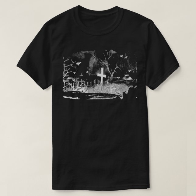Halloween-skåp, fladdermus-konst t shirt (Design framsida)