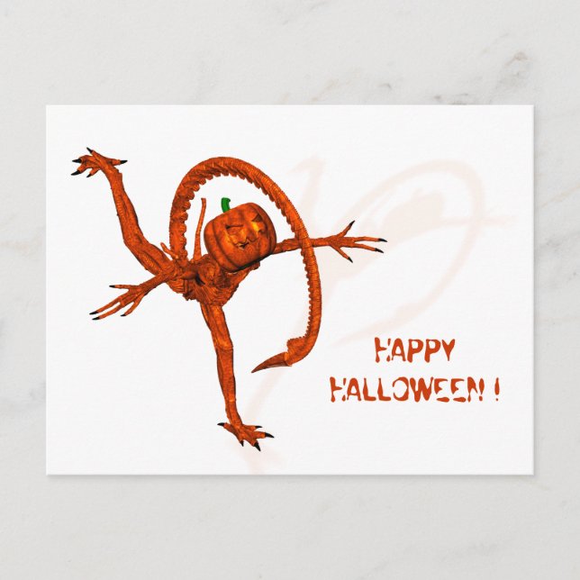 Halloween-skapelse från Galaxy Pumpkin Vykort (Framsida)