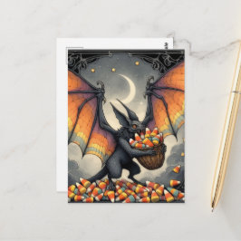 Halloween-skapelse med godis vykort