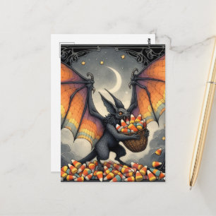 Halloween-skapelse med godis vykort