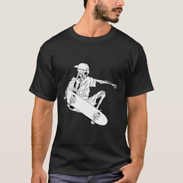 Halloween skateboard för män present skateboardåkn t shirt (Framsida)