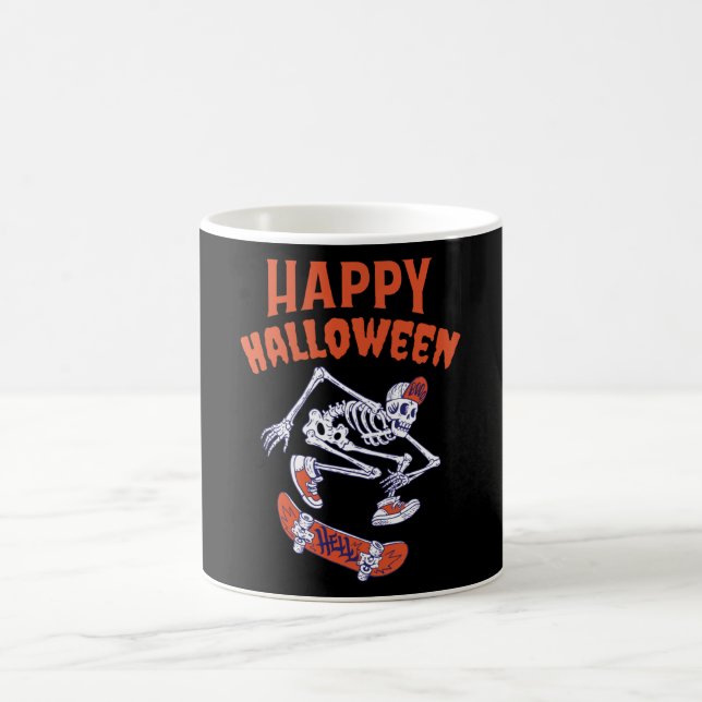 Halloween Skateboard Skeleton Kaffemugg (Center)