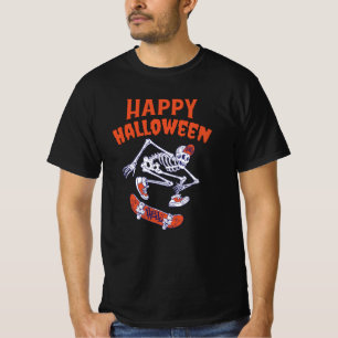 Halloween Skateboard Skeleton T Shirt