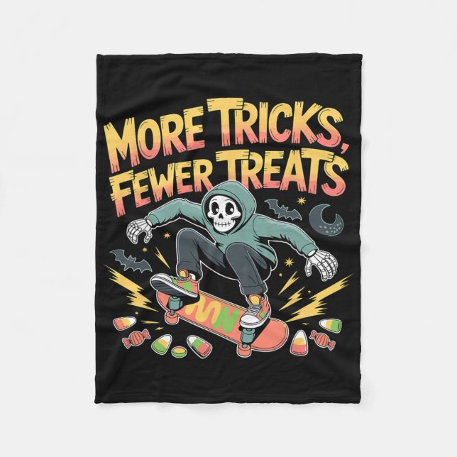 Halloween Skateboard Tricks Skeleton Candy Youth Fleecefilt (Framsidan)