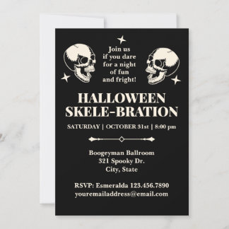 Halloween Skele-bration Skrattande Döskallar Inbju Inbjudningar