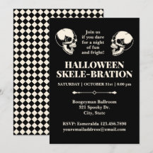 Halloween Skele-firande Skrattande Döskallar Inbju