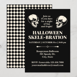 Halloween Skele-firande Skrattande Döskallar Inbju Inbjudningar