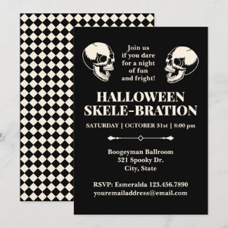 Halloween Skele-firande Skrattande Döskallar Inbju Inbjudningar
