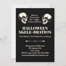 Halloween Skele-firande Skrattande Döskallar Inbju
