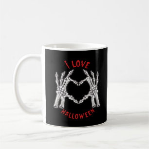 Halloween Skeletal Händer Heart Funny Sstickande Kaffemugg
