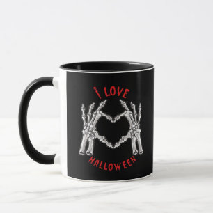 Halloween Skeletal Händer Heart Funny Sstickande Mugg