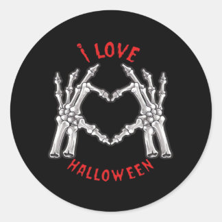 Halloween Skeletal Händer Heart Funny Sstickande Runt Klistermärke