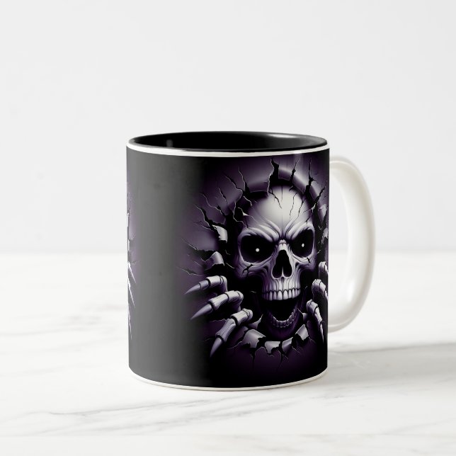 Halloween Skeleton 3D Mug Två-Tonad Mugg (Framsida höger)
