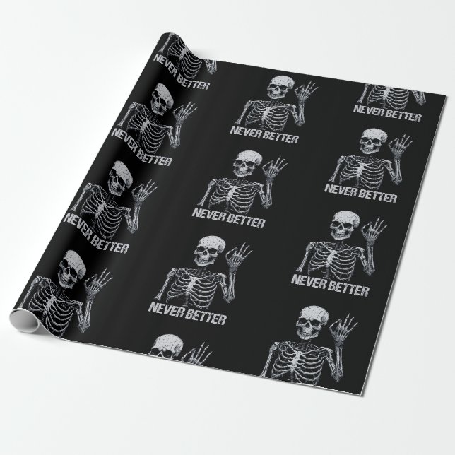 Halloween Skeleton - Aldrig bättre jag Presentpapper (Utrullad)