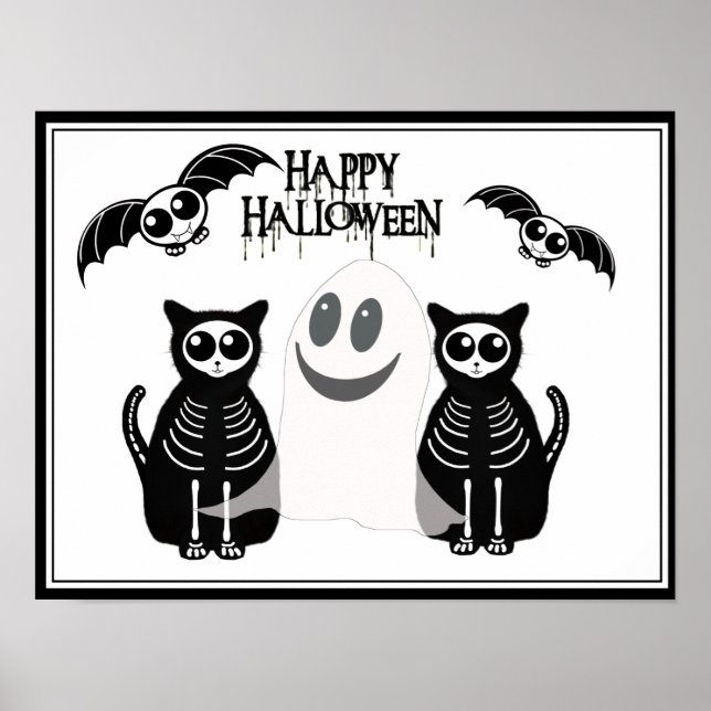 Halloween Skeleton Animals Gang Poster (Framsidan)