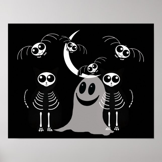 Halloween Skeleton Animals Gang Poster (Framsidan)