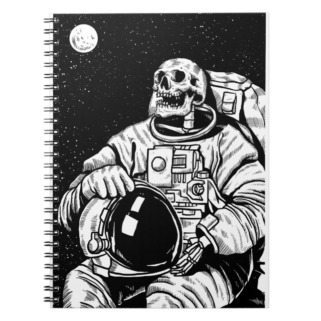 halloween skeleton astronaut anteckningsbok (Framsidan)