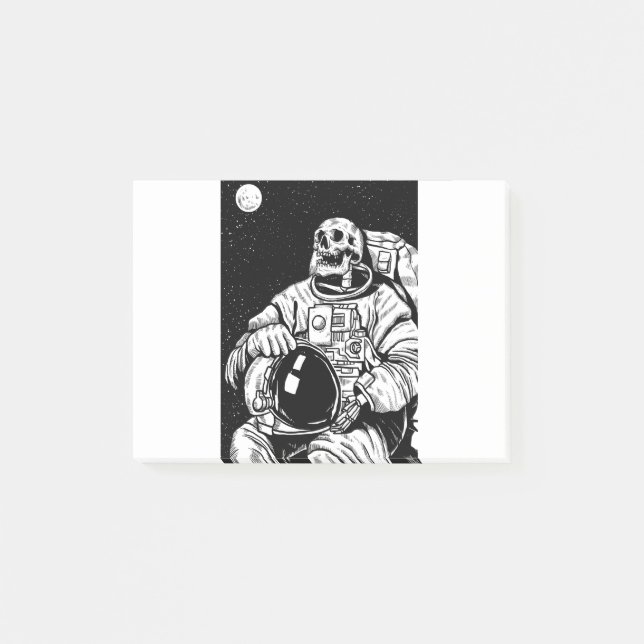 halloween skeleton astronaut post-it block (Framsida)