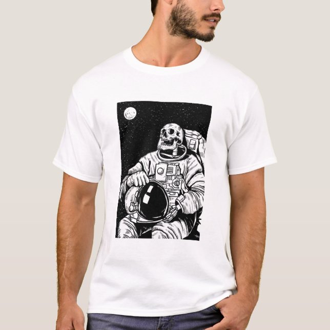 halloween skeleton astronaut t shirt (Framsida)