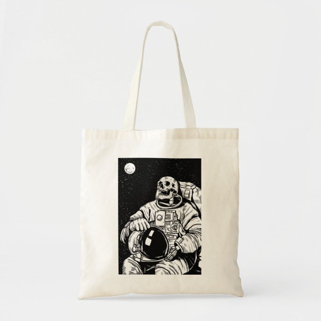 halloween skeleton astronaut tygkasse (Framsidan)