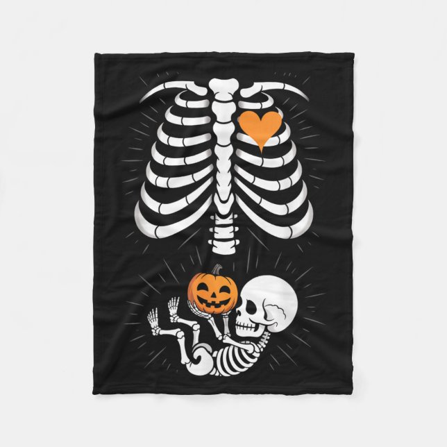 Halloween Skeleton Baby Rib Cage Maternity Pregnan Fleecefilt (Framsidan)