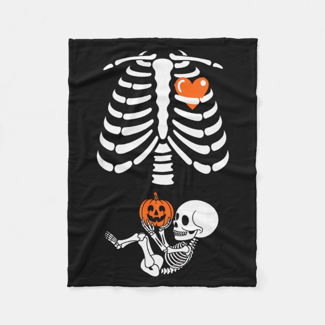 Halloween Skeleton Baby Rib Cage Maternity Pregnan Fleecefilt (Framsidan)