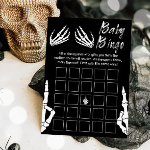 Halloween Skeleton Baby Shower Bingo Game Inbjudningar